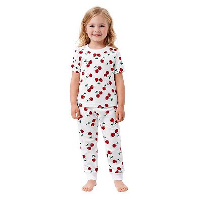 Kids Girls Short Sleeve Pajamas Set Snug Fit Soft & Stylish Cozy Comfortable Sleepwear Sets