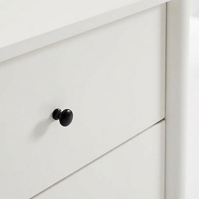 Nightstand with Two Drawers in Elegant Finish for Bedroom Storage