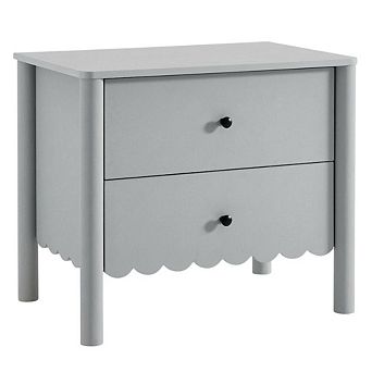 Nightstand with Two Drawers in Elegant Finish for Bedroom Storage