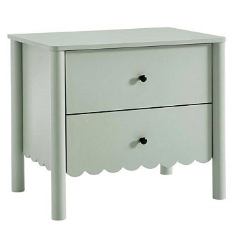 Nightstand with Two Drawers in Elegant Finish for Bedroom Storage