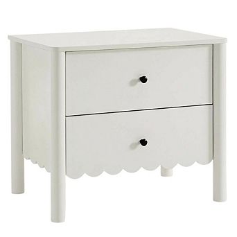 Nightstand with Two Drawers in Elegant Finish for Bedroom Storage