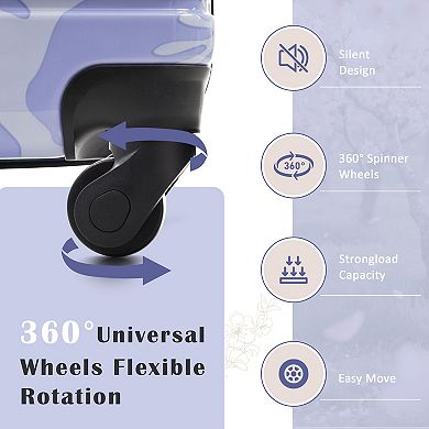 KWPZQEB Spinner Wheels Printing Lightweight Luggage Sets 3 Piece with TSA Lock