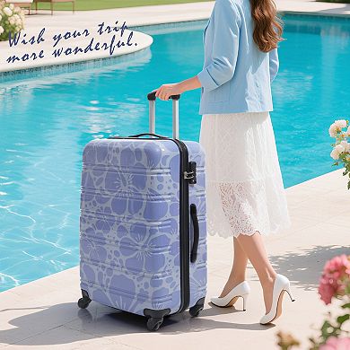 KWPZQEB Spinner Wheels Printing Lightweight Luggage Sets 3 Piece with TSA Lock