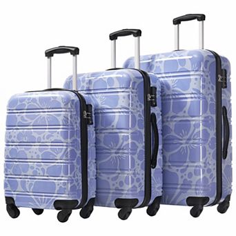KWPZQEB Spinner Wheels Printing Lightweight Luggage Sets 3 pc with TSA Lock