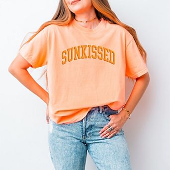 Sunkissed Varsity Arched Puff Print - Women's Garment Dyed Graphic T-Shirt