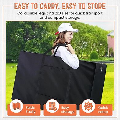 2'x3' Cornhole Board Set with Carry Case & LED Lights - Also Includes (8) Resin Filled Bags