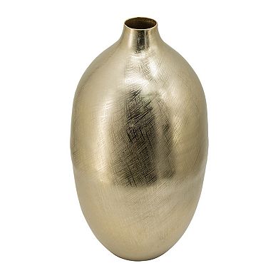 TOEMOA Contemporary Textured Metallic Finish Aluminum Decorative Display Vase