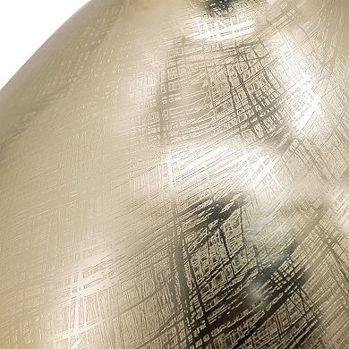 TOEMOA Contemporary Textured Metallic Finish Aluminum Decorative Display Vase