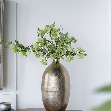 TOEMOA Contemporary Textured Metallic Finish Aluminum Decorative Display Vase