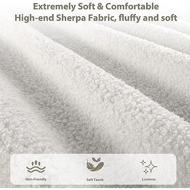 Velvet Upholstered Bed Frame with Boucle Headboard, Soft Rounded Corners Platform Bed with Low