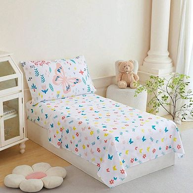 Kids Bedding Set 4pc Reversible Comforter Sheets Pillowcase