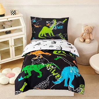 Kids Bedding Set 4 pc Reversible Comforter Sheets Pillowcase