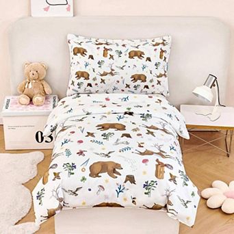 Kids Bedding Set 4 pc Reversible Comforter Sheets Pillowcase
