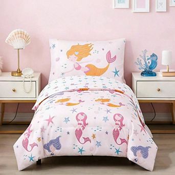 Kids Bedding Set 4 pc Reversible Comforter Sheets Pillowcase