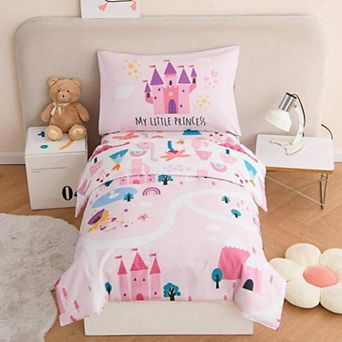 Kids Bedding Set 4 pc Reversible Comforter Sheets Pillowcase