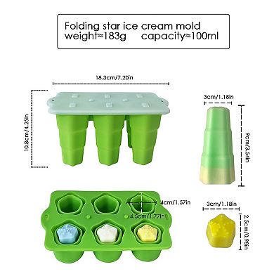 Silicone Popsicle Mold with Lid Reusable Ice Pop Maker Tray with 6 Cavities
