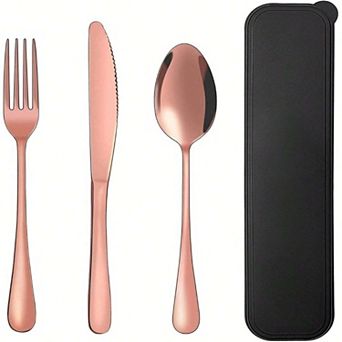 Travel Utensil Set with Case - Knife, Fork, Spoon, Steak Knife, Chopsticks and more
