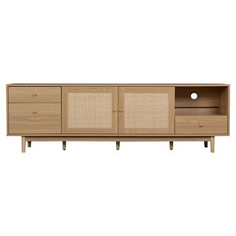 Boho Storage Cabinet TV Stand with Drawers
