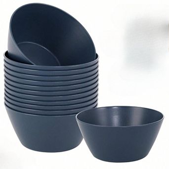 Set of 12 Unbreakable Wheat Straw Bowls - Durable, Lightweight, Dishwasher & Freezer Safe