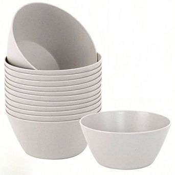 Set of 12 Unbreakable Wheat Straw Bowls - Durable, Lightweight, Dishwasher & Freezer Safe