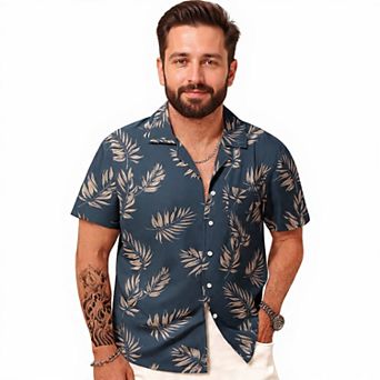 Men's Summer Beach Tropical Button Shirt