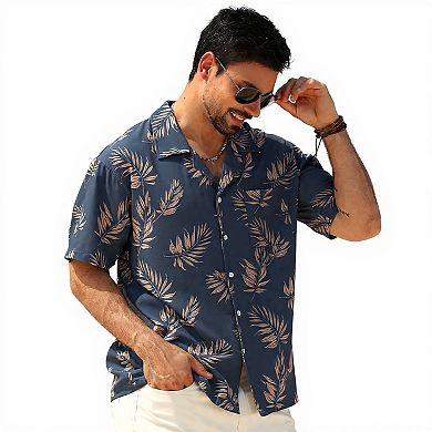 Men's Summer Beach Tropical Button Shirt