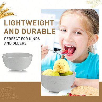 Unbreakable 24 Oz Cereal Bowls - Microwave & Dishwasher Safe - Wheat Straw Fiber