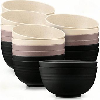 Unbreakable 24 Oz Cereal Bowls - Microwave & Dishwasher Safe - Wheat Straw Fiber