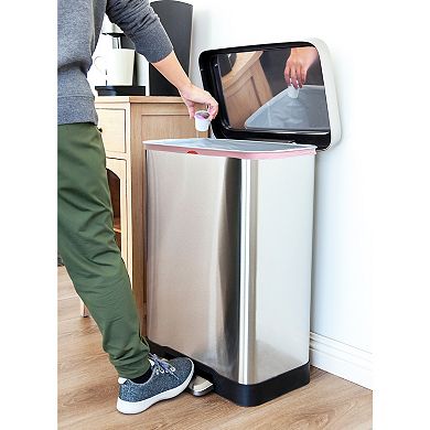 Qualiazero 75L/20 Gallon Rectangular Step Trash Can Bucketless Design