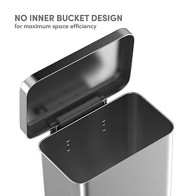 Qualiazero 75L/20 Gallon Rectangular Step Trash Can Bucketless Design