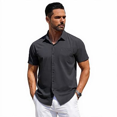 Men's Short Sleeve Dress Shirt with Pocket