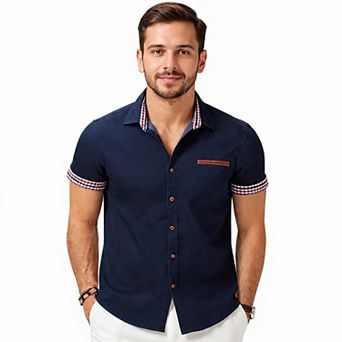 Men's Casual Plaid Collar Button Shirt