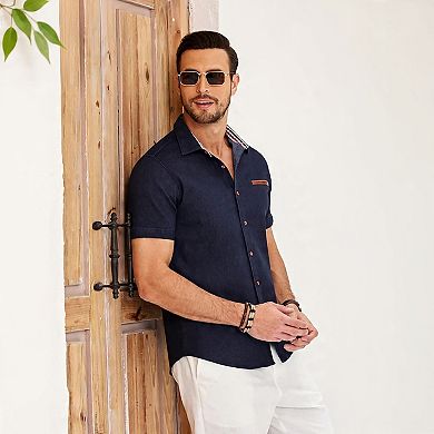 Men's Casual Plaid Collar Button Shirt