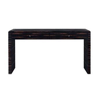 Curved Wooden Entryway Table Console Table with 2 Drawers