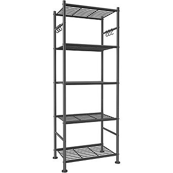 5 tier Heavy Duty Storage Shelving Unit with Hooks for Garage Home Organization