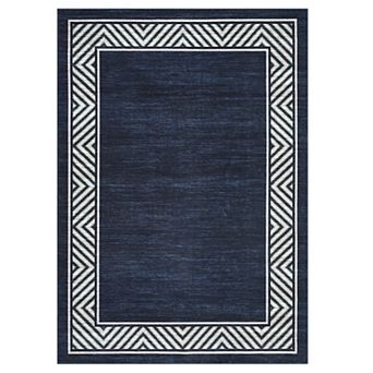 Modern Geometric Area Rug Machine Washable Low Pile Pet Friendly Ultra Thin Carpet for Kid's Room