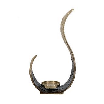 TOEMOA Sculptural Abstract Design Metal Pillar Candle Holder for Home Decor