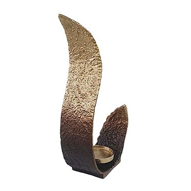 TOEMOA Sculptural Abstract Design Metal Pillar Candle Holder for Home Decor