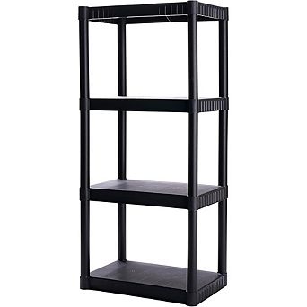 4-Shelf Plastic Storage Shelving Unit for Pantry Office Closet Garage