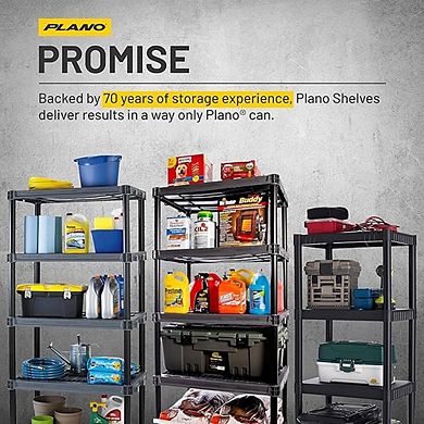 4-Shelf Plastic Storage Shelving Unit for Pantry Office Closet Garage