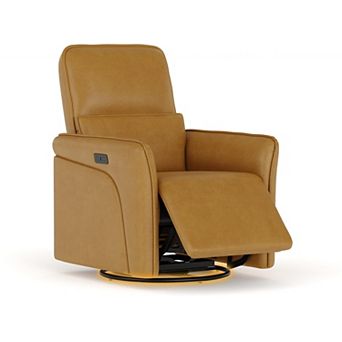Recliner Single Sofa Chair 360° Swivel Rocker Glider, Massage Function, Adjustable Lumbar Support
