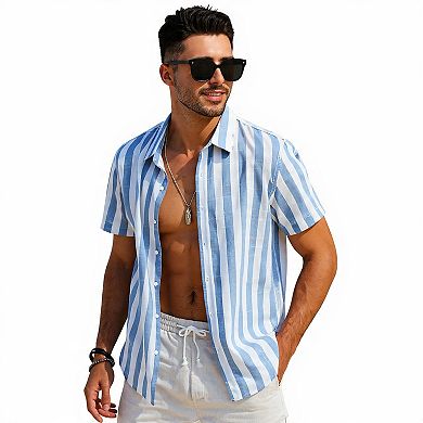 Short Sleeve Cotton Beach Shirt for Men