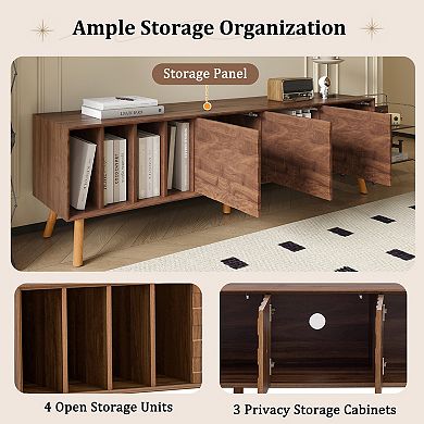 70" Mid-Century Modern Storage Cabinet With TV Stand