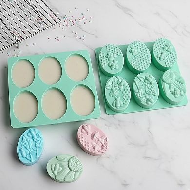 3-Piece Bee and Honeycomb Silicone Baking Mold Set Oval Cake Chocolate Candy Soap Mold