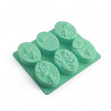 3-Piece Bee and Honeycomb Silicone Baking Mold Set Oval Cake Chocolate Candy Soap Mold