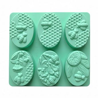 3 pc Bee and Honeycomb Silicone Baking Mold Set Oval Cake Chocolate Candy Soap Mold