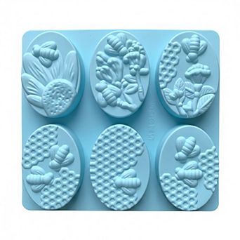 3 pc Bee and Honeycomb Silicone Baking Mold Set Oval Cake Chocolate Candy Soap Mold