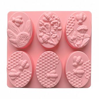 3 pc Bee and Honeycomb Silicone Baking Mold Set Oval Cake Chocolate Candy Soap Mold