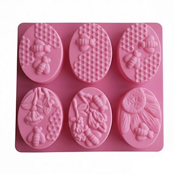 3 pc Bee and Honeycomb Silicone Baking Mold Set Oval Cake Chocolate Candy Soap Mold