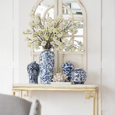 TOEMOA Modern Geometric Pattern Porcelain Accent Vase - Eye-Catching Home Decor